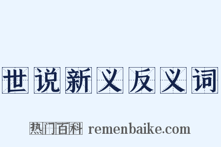 世说新义反义词是什么意思的图片